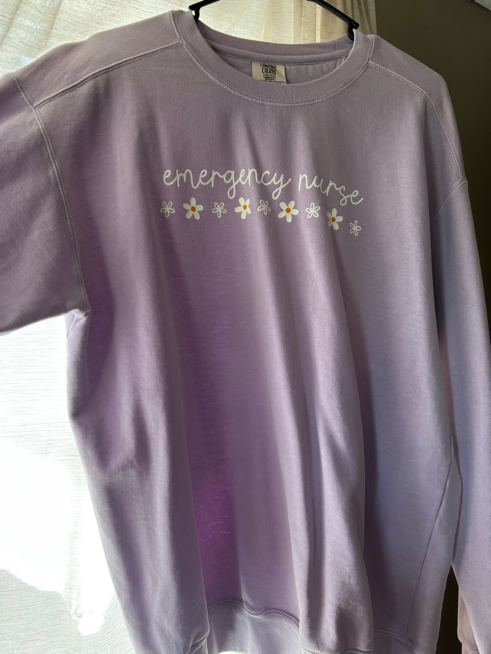 Comfort Colors Lavender Crewneck Sweatshirt with Subtle Ribbing